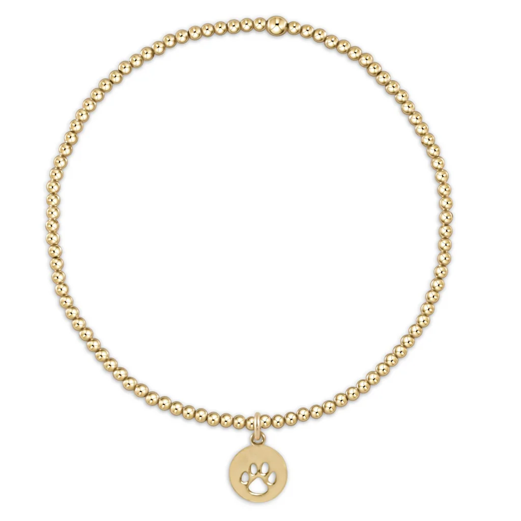 paw print disc e girl gold bracelet