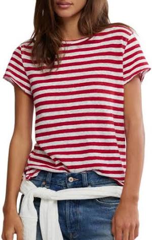 Free People Red Stripe top