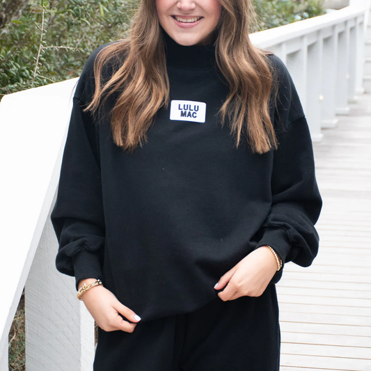 LULU MAC MOCK NECK Black