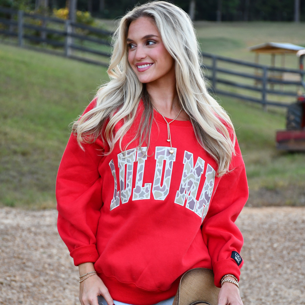 Red and Camo LuLu Mac Sweatshirt