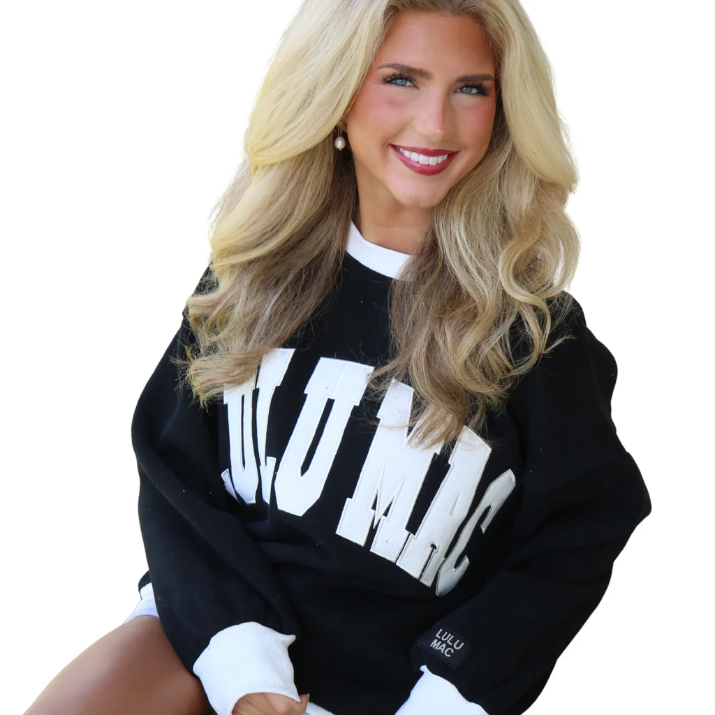 Black Color Block Lulu Mac Sweatshirt