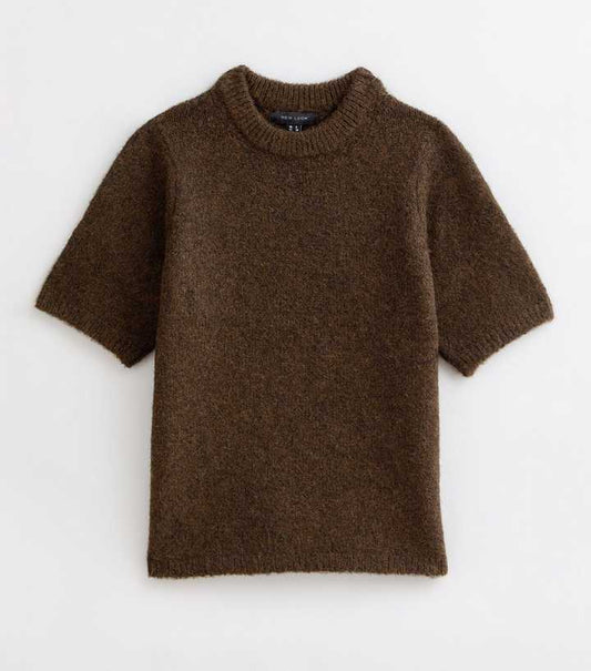 Brown Mock Neck Sweater