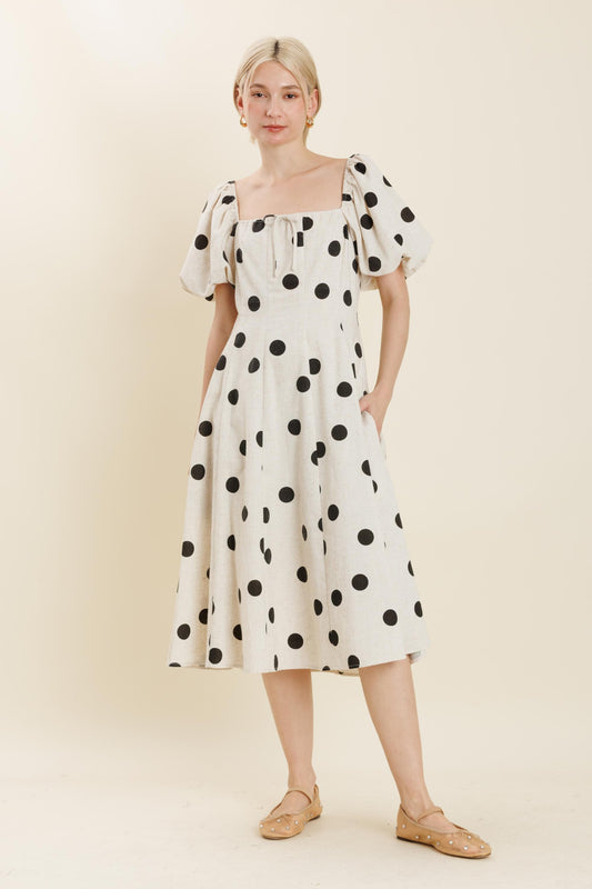 Cream and Black Polka Dot dress