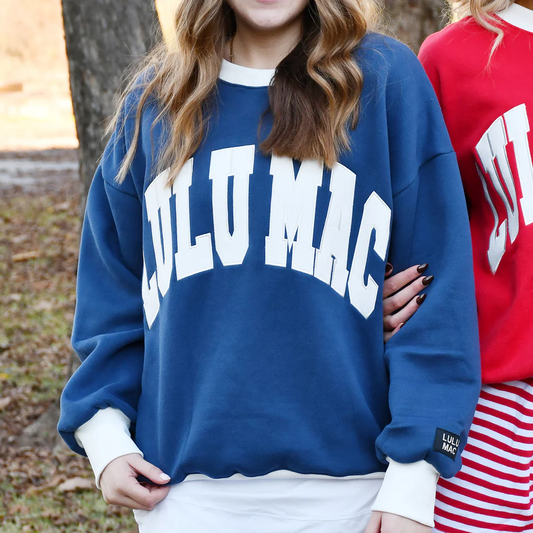 Navy and White LuLu Mac Sweatshirt