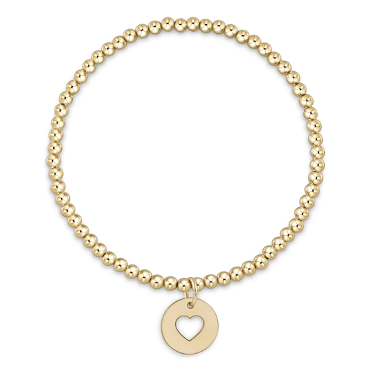 classic gold 3mm bead bracelet - love gold disc extends
