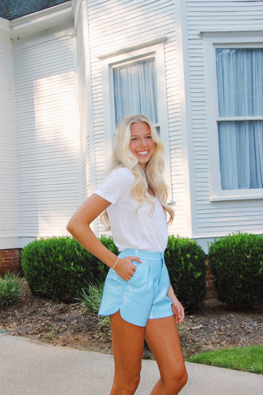 Powder Blue Sleek Shorts