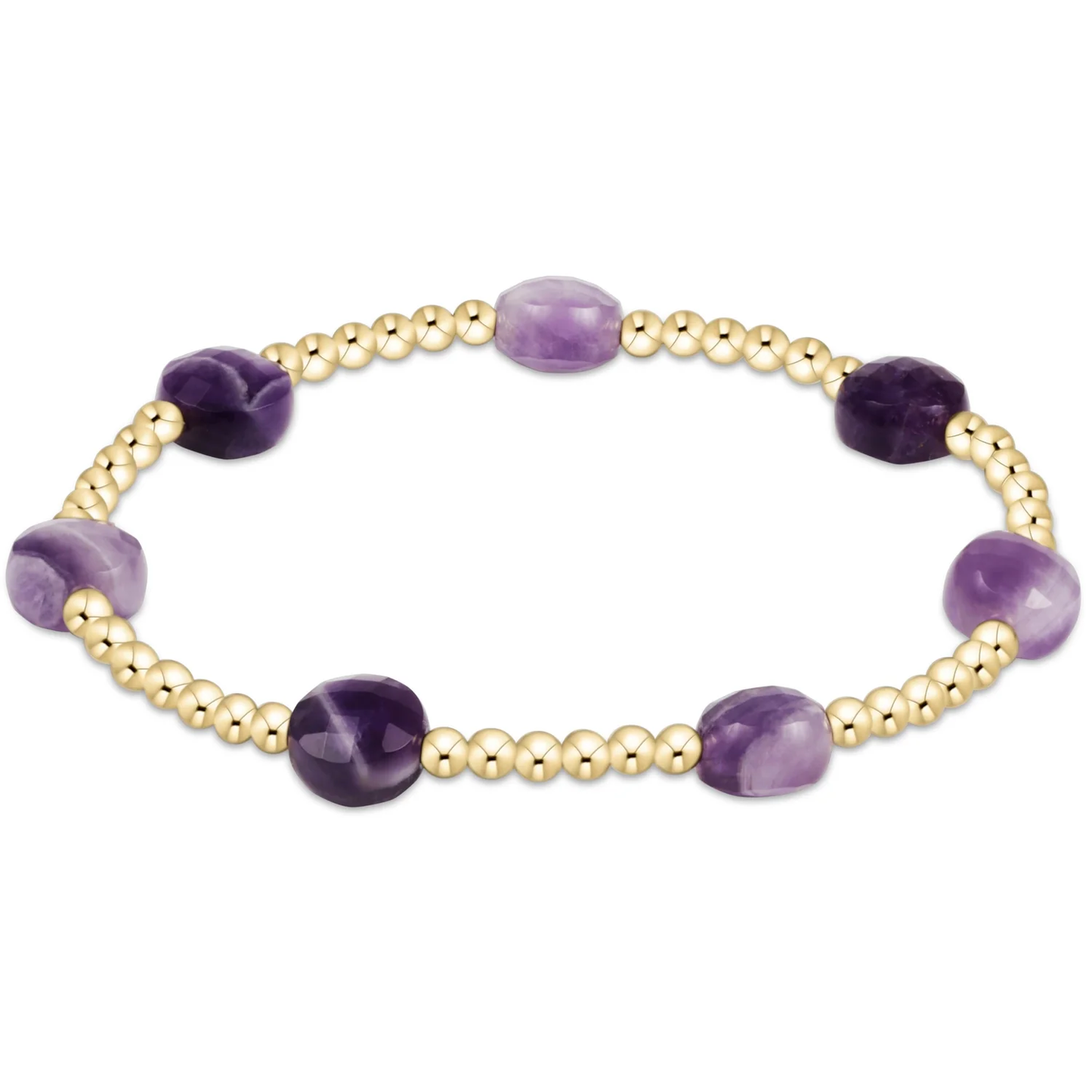 admire gold 3mm bead bracelet - amethyst