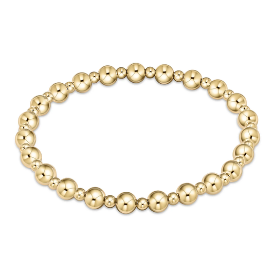 classic grateful pattern 5mm bead bracelet - gold extends