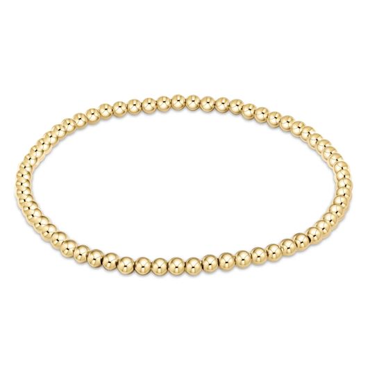 classic gold 3mm bead bracelet extends