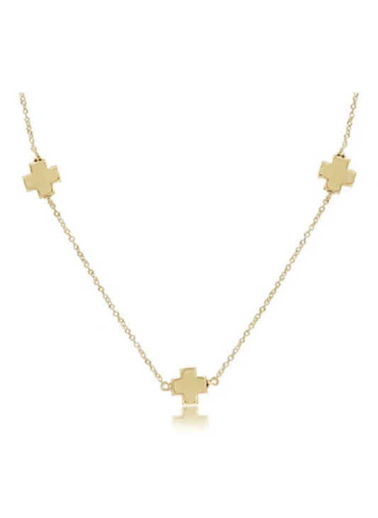 Enewton - 17" Choker Simplicity Chain Gold - Signature Cross Gold