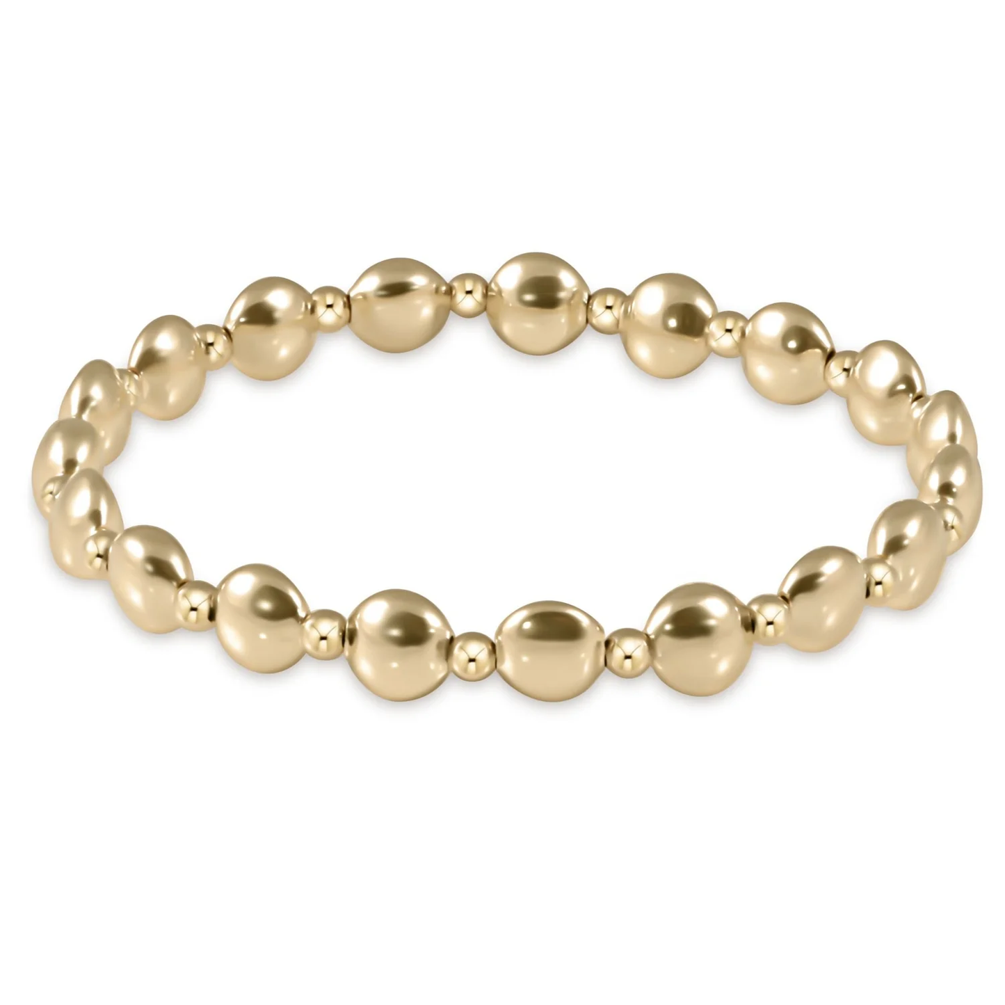 honesty gold grateful pattern 6mm bead bracelet extends