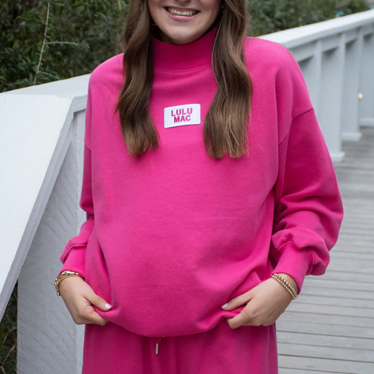 LULU MAC MOCK NECK Hot Pink