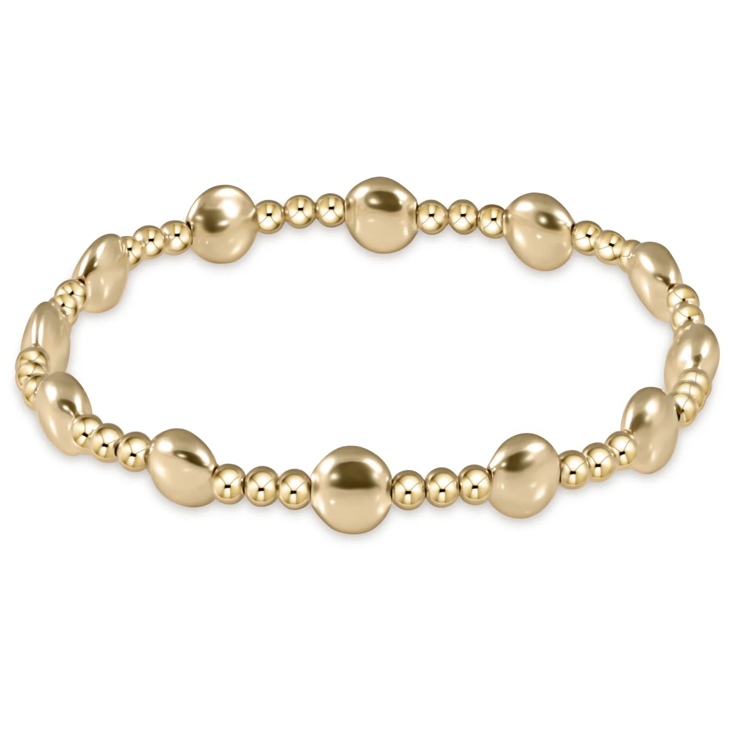 honesty gold sincerity pattern 6mm bead bracelet - gold extends