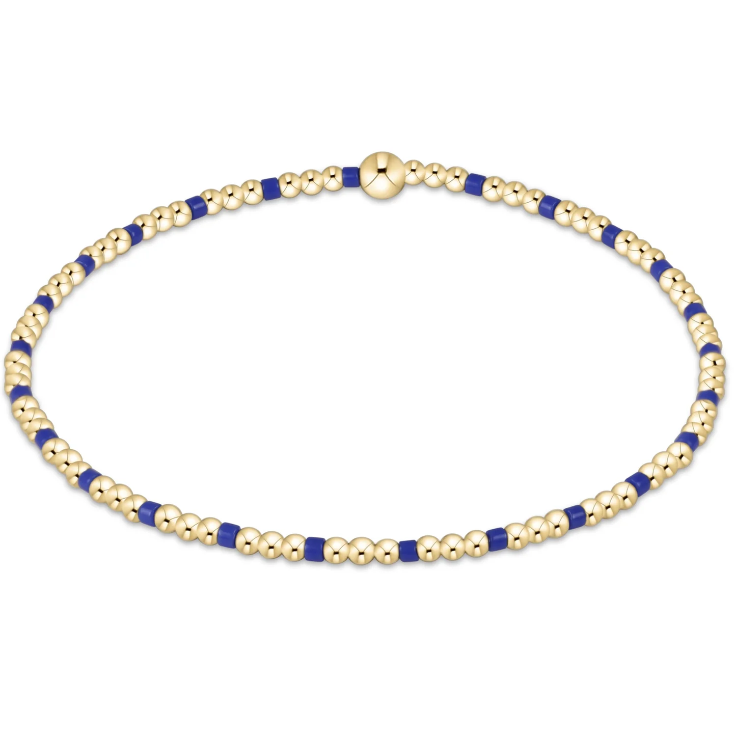 hope sincerity pattern 2mm bead bracelet - blue metallic