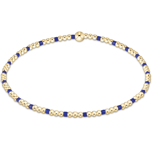 hope sincerity pattern 2mm bead bracelet - blue metallic