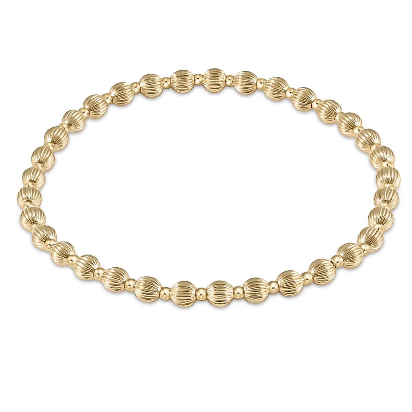 dignity grateful pattern 4mm bead bracelet - gold extends
