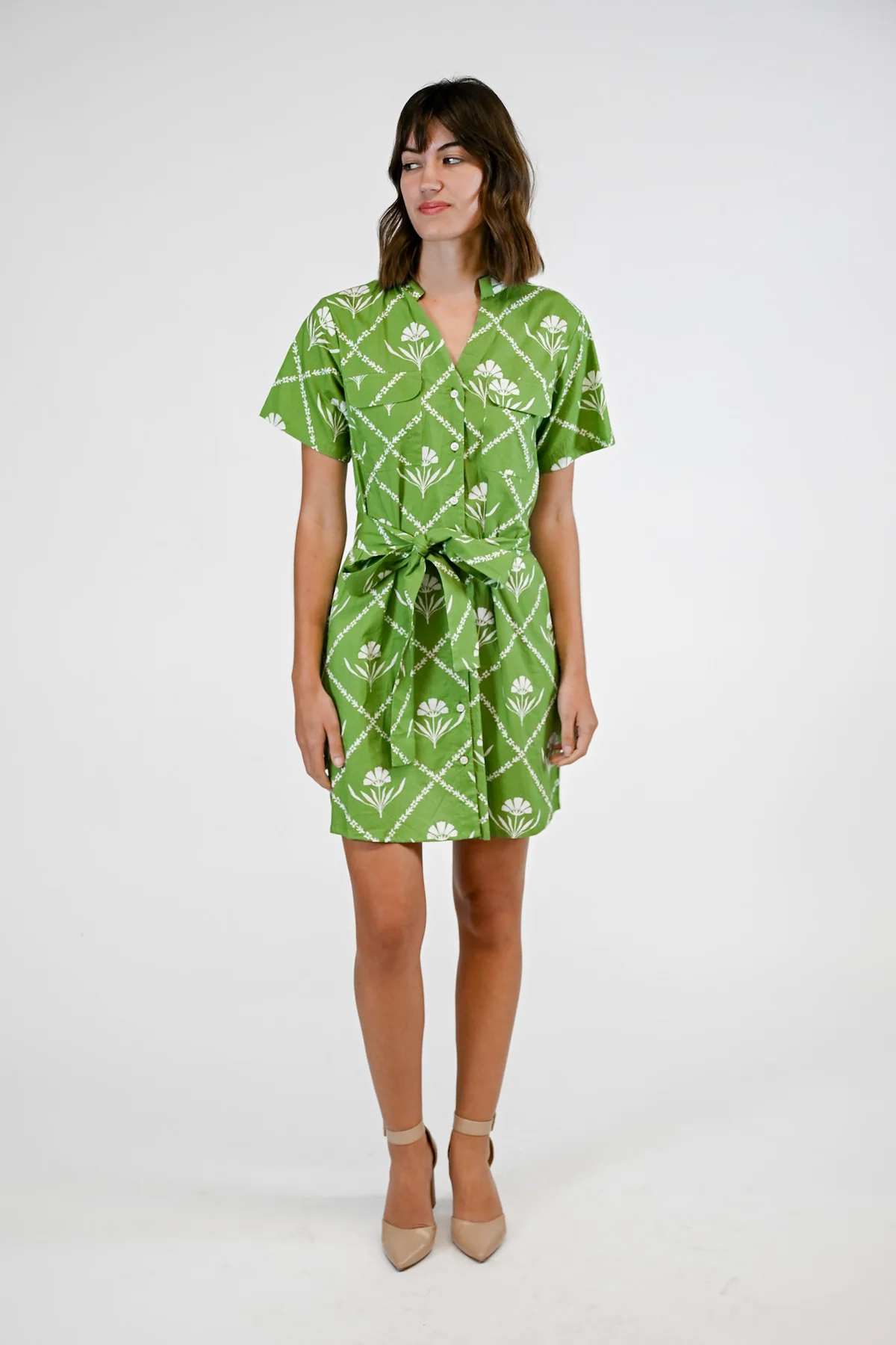 Delaney Garden Lattice Mini Dress