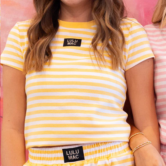 Lulu Mac Yellow Stripe Baby Tee