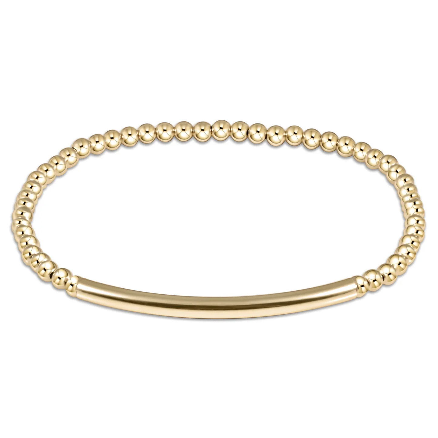 classic gold 3mm bead bracelet - bliss bar smooth extends