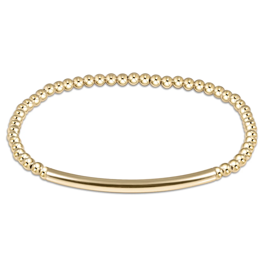 classic gold 3mm bead bracelet - bliss bar smooth extends