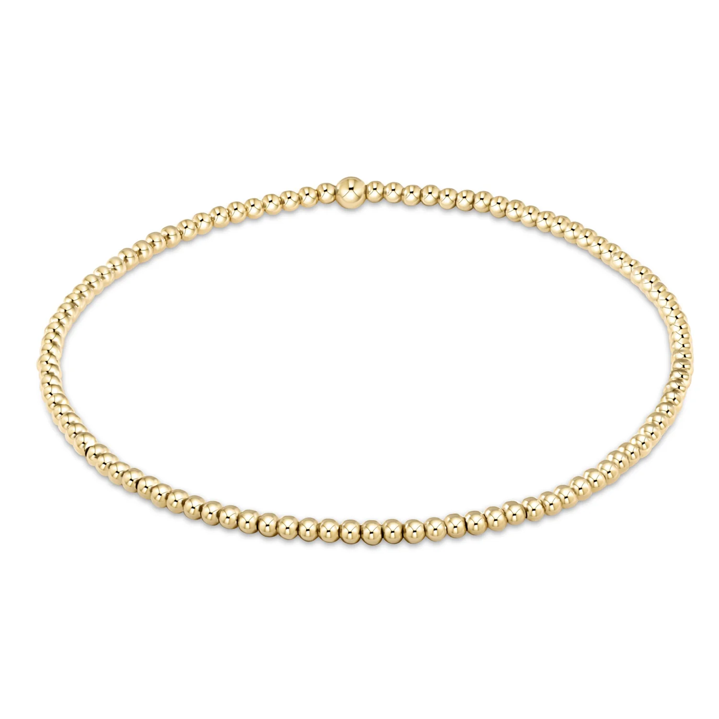 classic gold 2mm bead bracelet extends
