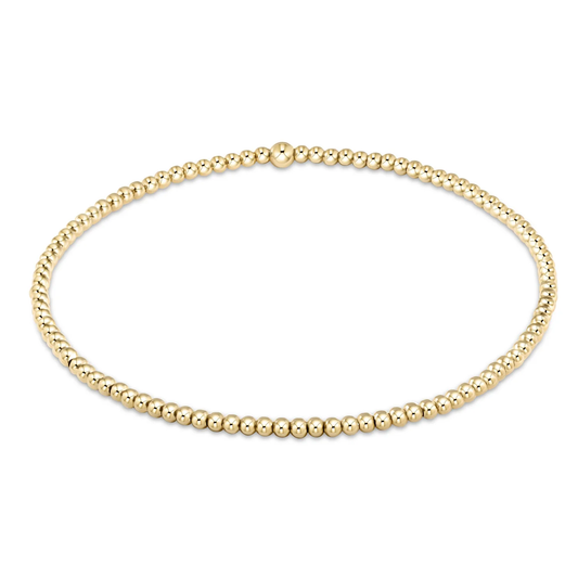 classic gold 2mm bead bracelet extends