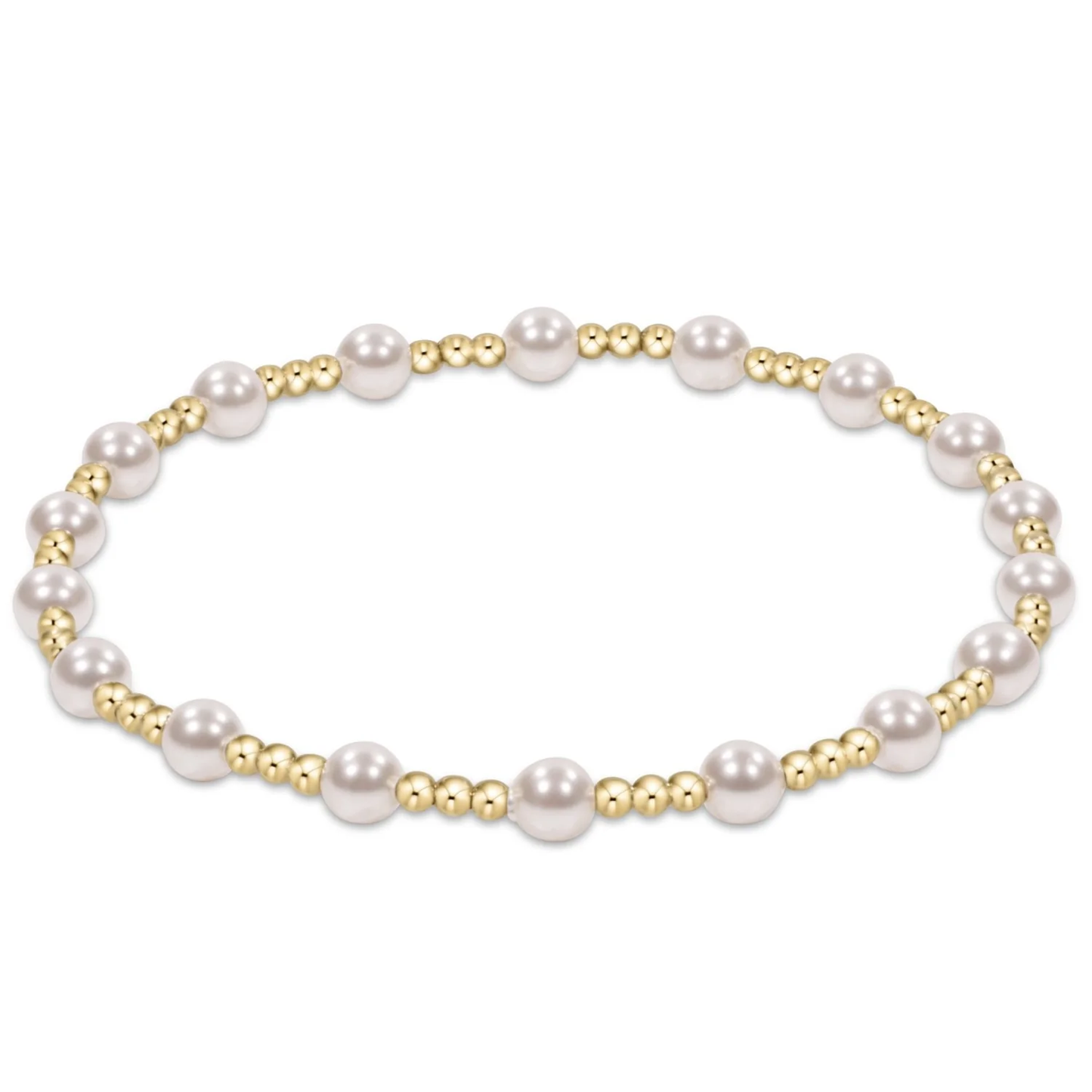 egirl classic sincerity pattern 4mm bead bracelet- pearl