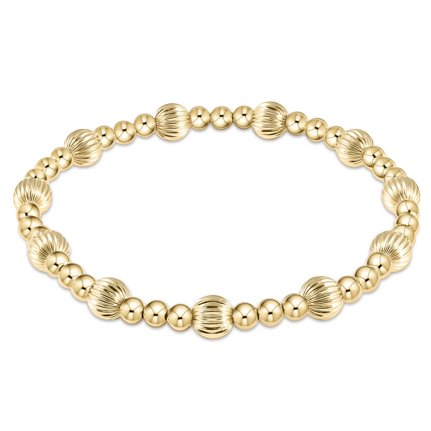 dignity sincerity pattern 5mm bead bracelet - gold