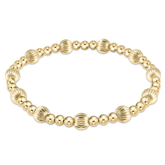 dignity sincerity pattern 5mm bead bracelet - gold