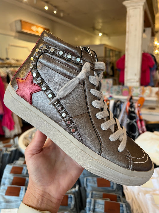 RIRI Pewter High Top Sneakers