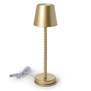 Gold Beaded Cordless Rechargeable Lamp
