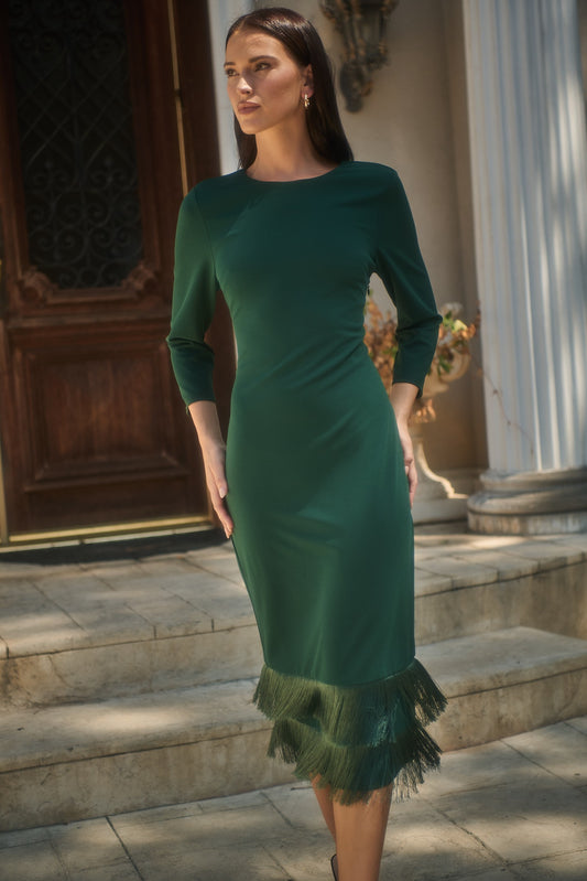 Green Frill Midi Dress