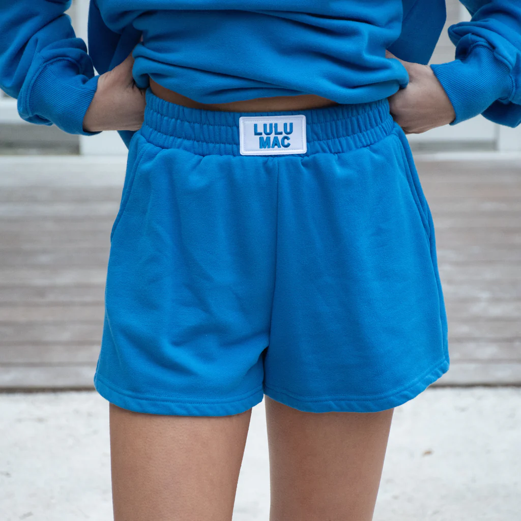 LULU MAC TERRY CLOTH SHORTS Light Blue
