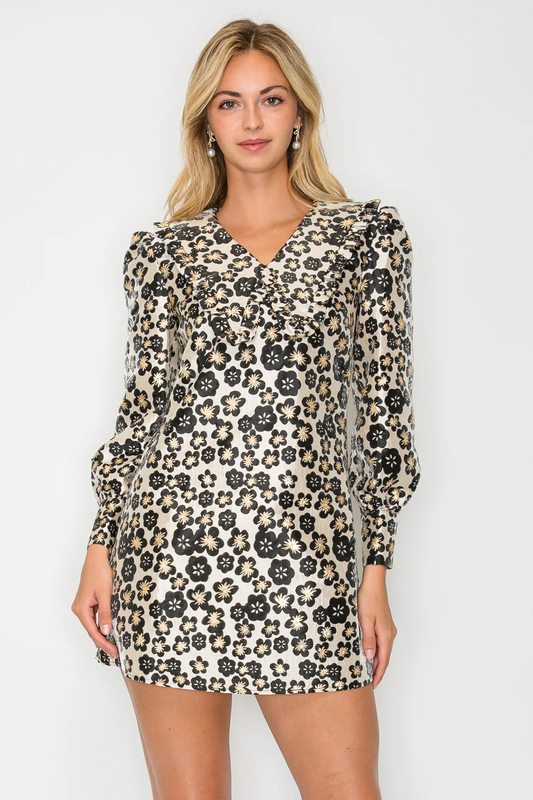 Black and Gold Collar Dress