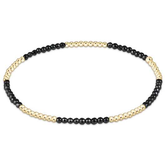 blissful pattern 2mm bead bracelet - faceted hematite