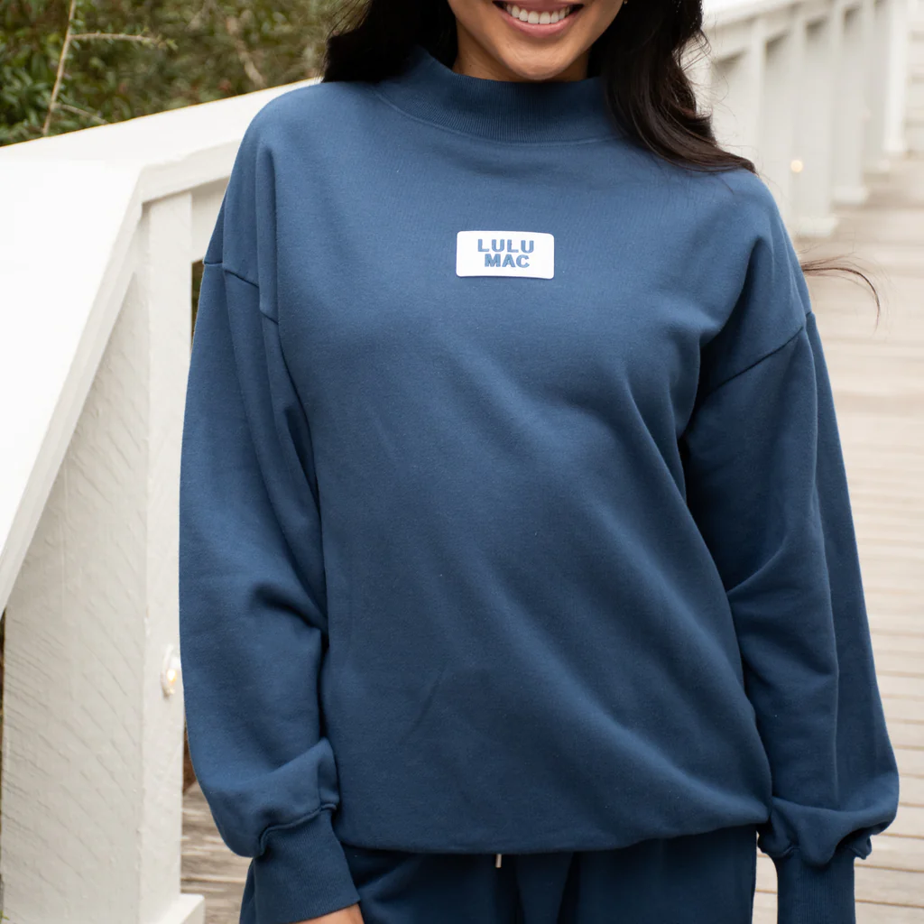 LULU MAC MOCK NECK Navy