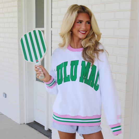 LULU MAC Green and Pink Sweatshirt