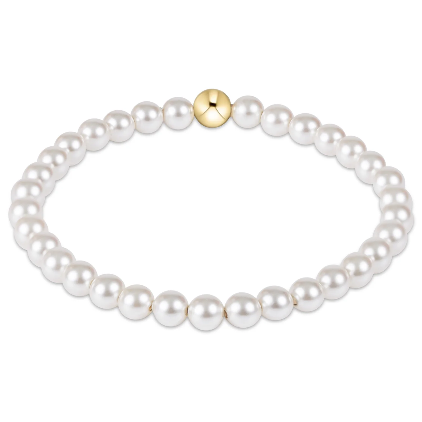 classic pearl 5mm bead bracelet extends