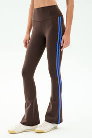 Splits59 Raquel HW Flares 30" Dark Chocolate/ Blue Double Stripe