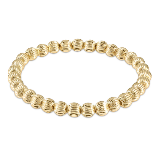 `dignity gold 6mm bead bracelet extends