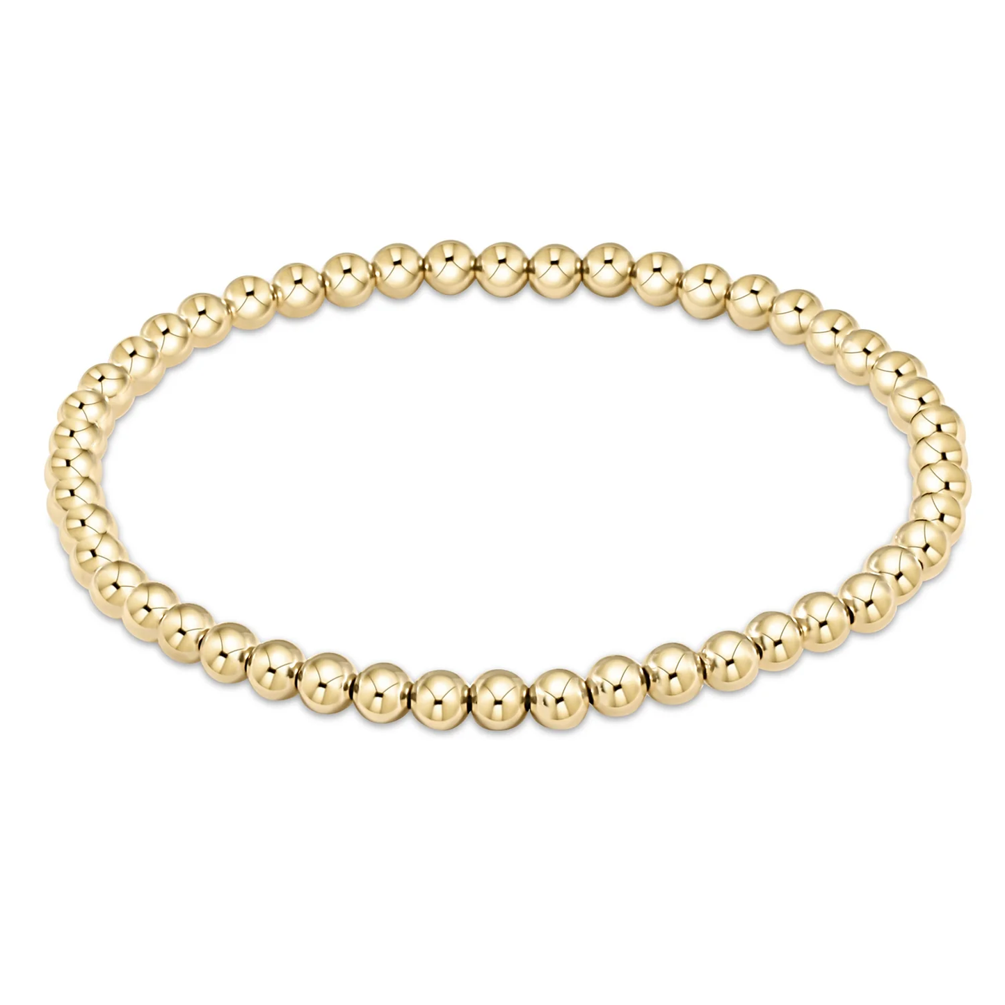 classic gold 4mm bead bracelet extends