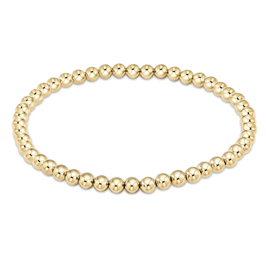 classic gold 4mm bead bracelet extends