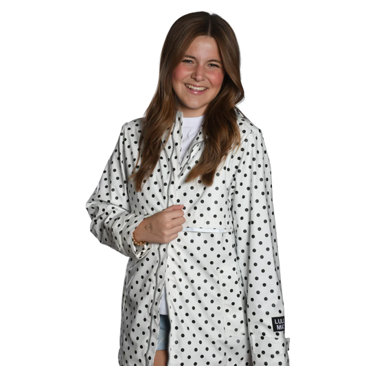 Lulu Mac White Polka Dot Rain Coat