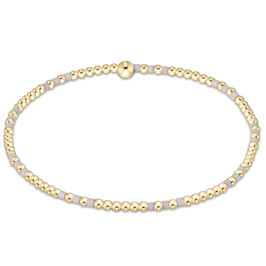 hope joy pattern 2mm bead bracelet - milkshake