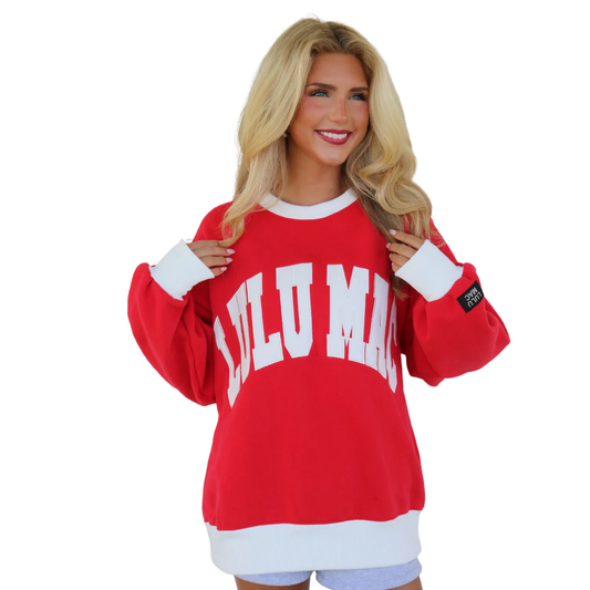 Lulu Mac Red and White Sweatshirt