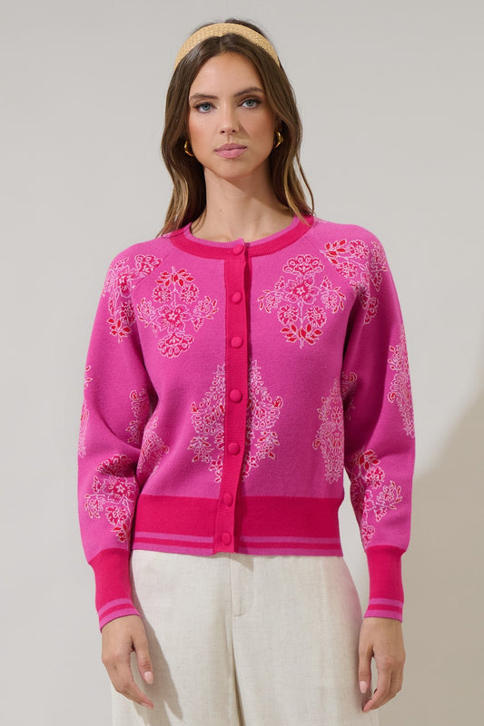 Pink Floral Hannah Cardigan