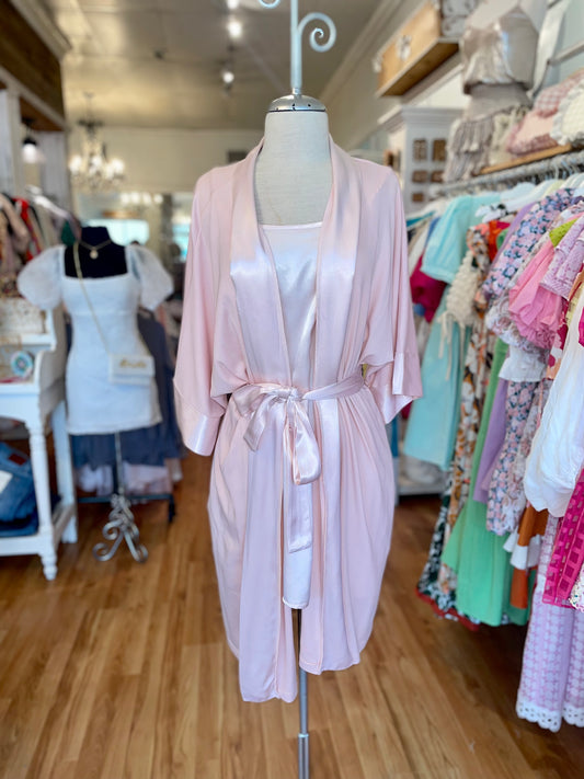 Shala Blush Ribbed Robe