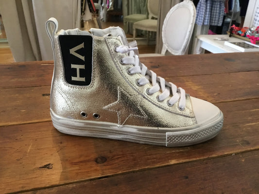 Alive High 5 Gold Foil High Top Sneakers