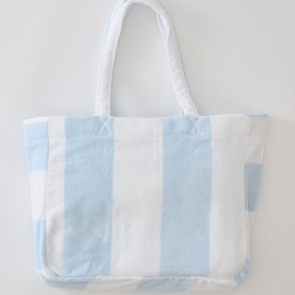 Light Blue striped Weezie Beach Bag