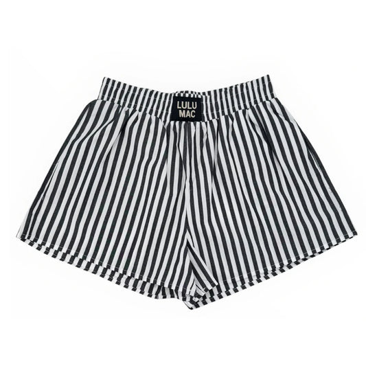 Black and White Striped Lulu Mac Shorts